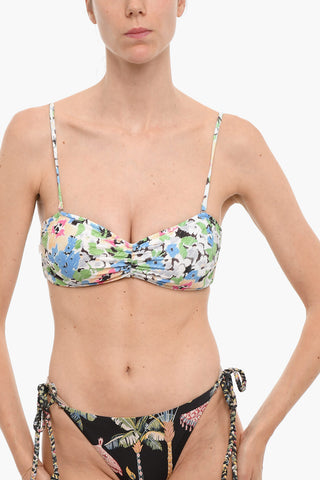 Floral Patterned Bandeau Bikini Top