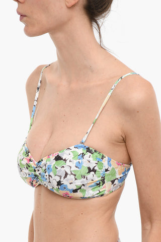 Floral Patterned Bandeau Bikini Top