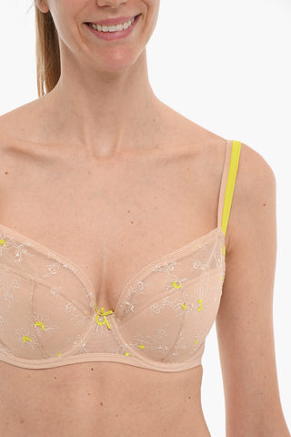 Floral-Embroidery Bra