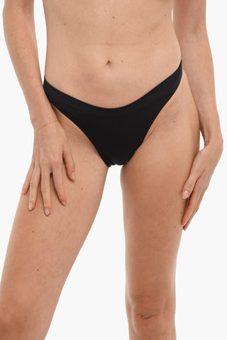 Slip Bikini in Tinta Unita a Taglio Alto