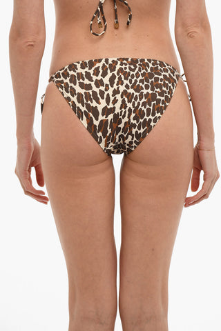 Animal Patterned Tie-Side Bikini Bottom