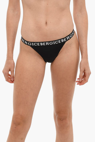 Slip Bikini in Tinta Unita con Banda Elastica Logata