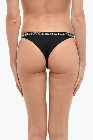 Slip Bikini in Tinta Unita con Banda Elastica Logata