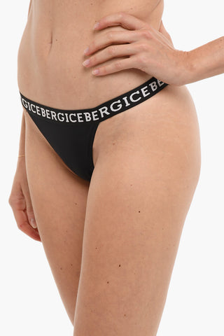 Slip Bikini in Tinta Unita con Banda Elastica Logata