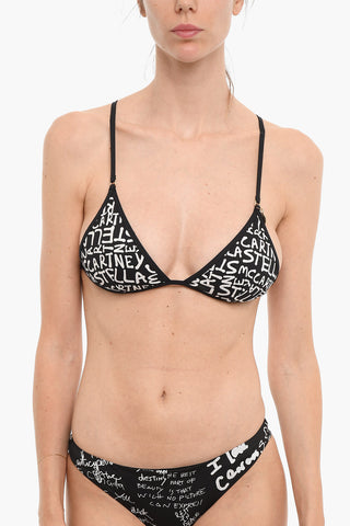 Top Bikini a Triangolo con Logo Stampato All-Over