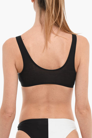 EMPORIO Stretch Cotton Bra with Printed Contrasting Logo