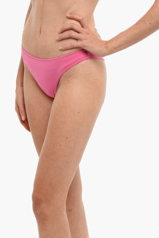 EMPORIO Solid Color Bandeau Bikini with Rhinestone Logo