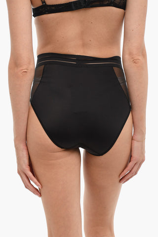 High-Waisted Briefs with See-Through Inserts