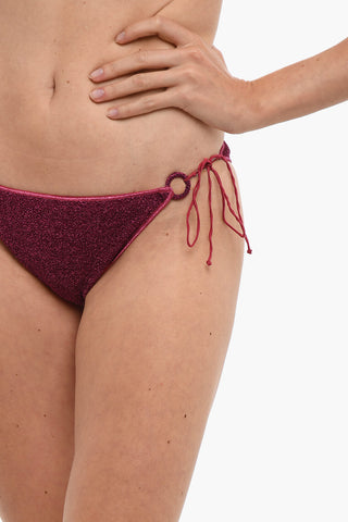 Bikini a Triangolo in Lurex con Dettagli Anello