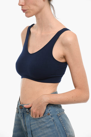 Top Crop in Tinta Unita con Scollo a V