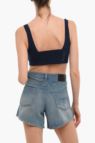 Top Crop in Tinta Unita con Scollo a V