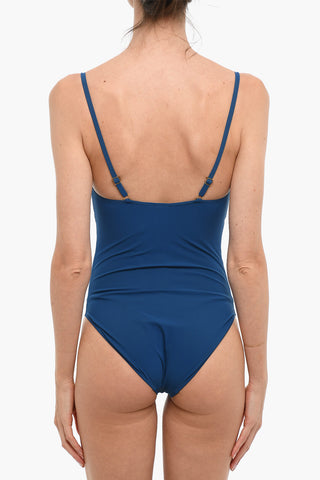 One-piece Swimsuit with Front Bow and Charm Details