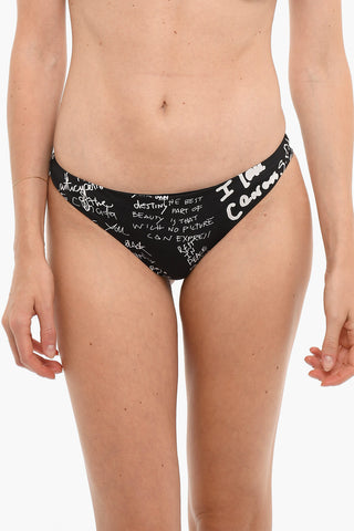 All-Over Graffiti Printed Brasilian Bikini Bottom