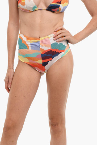 Slip Bikini Multicolore a Vita Alta