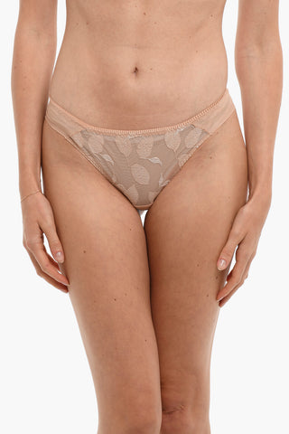 See-Through Thong with Embroidered Details