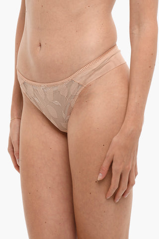 See-Through Thong with Embroidered Details
