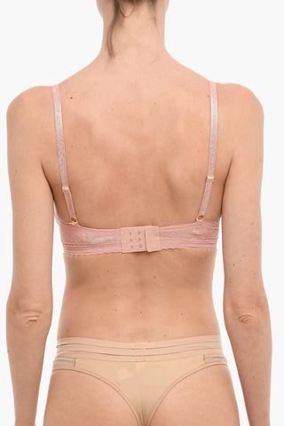 Underwire Lace Bra with Gold-Tone Metal Applications