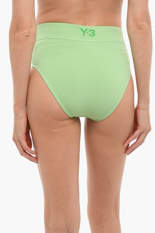 High Waist Bikini Bottom With Embossed Logo