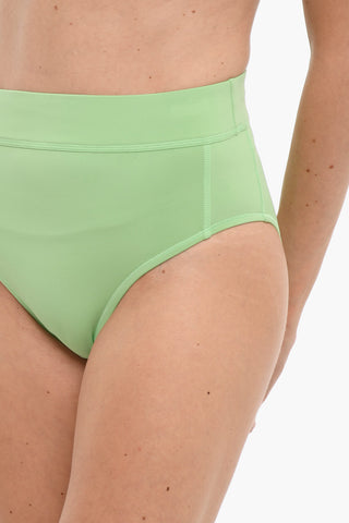 High Waist Bikini Bottom With Embossed Logo