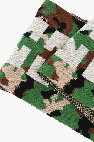 Camouflage Motif Virgin Wool ARROWS CROSS Scarf