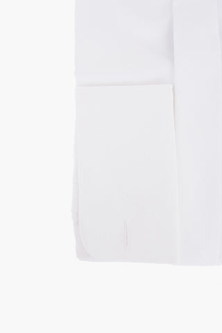 Camicia in Cotone Jacquard con Abbottonatura Nascosta