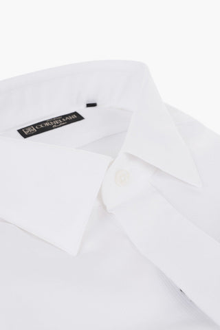 Camicia in Cotone Jacquard con Abbottonatura Nascosta