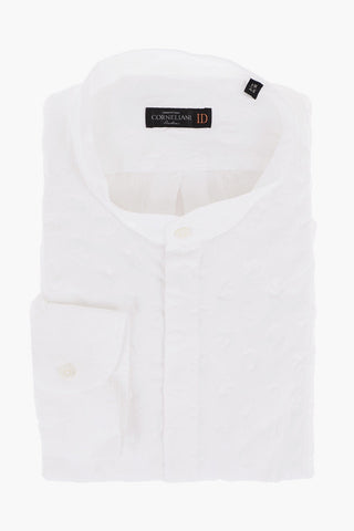 ID Blusa in Cotone Jacquard con Collo Coreano