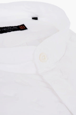 ID Blusa in Cotone Jacquard con Collo Coreano