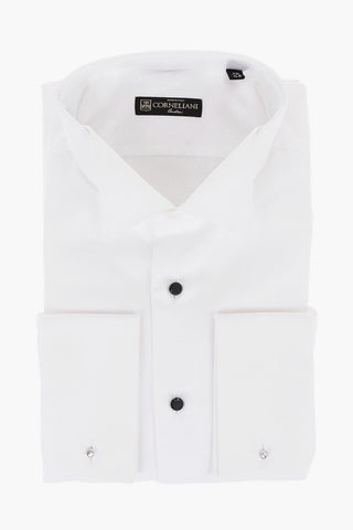 Camicia Wing Tip in Cotone con Bottoni Gioiello