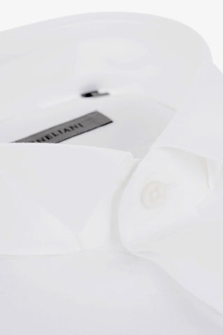 Cotton Twill Shirt with Wing Tip Collar