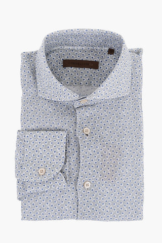 ID COUTURE Camicia in Lino con Motivo a Pois