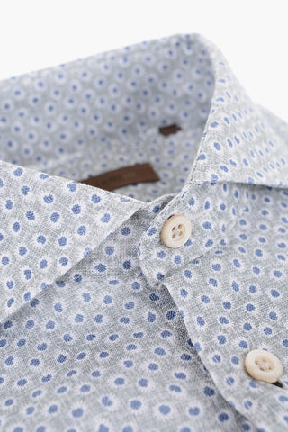ID COUTURE Camicia in Lino con Motivo a Pois