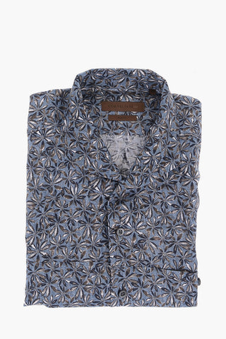 ID Floral Patterned Flax Slim Fit Shirt