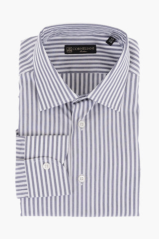 Camicia in Cotone a Righe Awning con Collo Francese