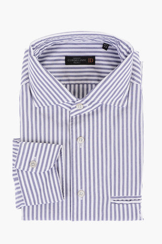 ID Awning Striped Cotton Shirt with Breast-pocket