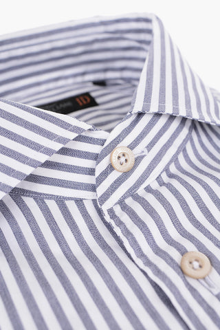 ID Awning Striped Cotton Shirt with Breast-pocket