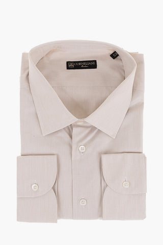 Pinstriped Cotton Shirt with Standard Collar