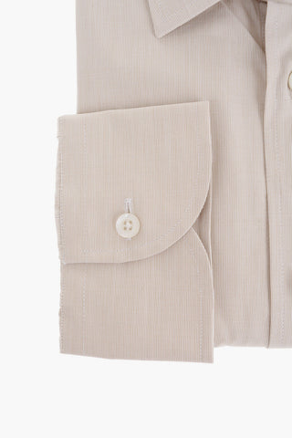 Pinstriped Cotton Shirt with Standard Collar