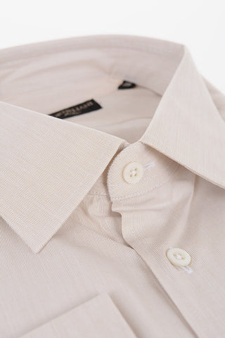 Pinstriped Cotton Shirt with Standard Collar