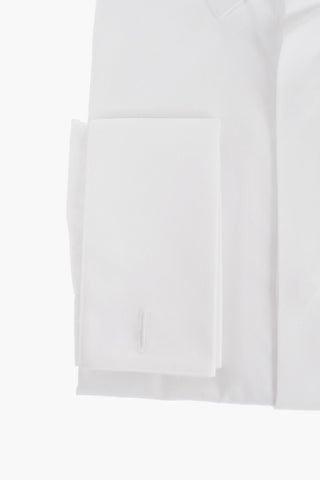 Hidden Buttoning Hopsack Cotton Shirt