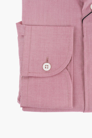 Standard Collar Hopsack Cotton Shirt