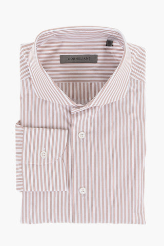 Awning Stripe Cotton Shirt with Standard Collar