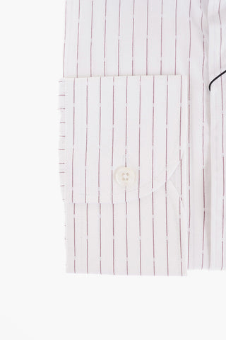 Pinstriped Cotton Shirt with Standard Collar