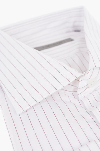 Pinstriped Cotton Shirt with Standard Collar