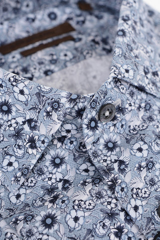 ID Slim Fit Floral Patterned Cotton Shirt