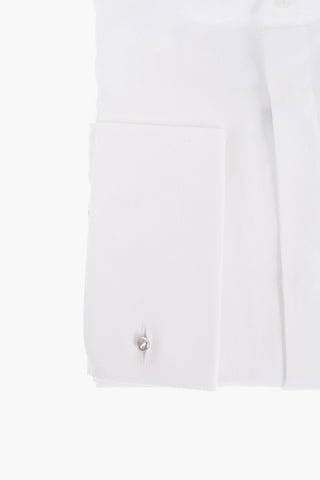 Camicia Slim Fit in Cotone Twill con Collo Wing Tip