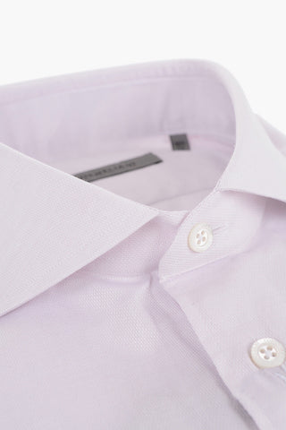 Standard Collar Bird's Eye Cotton Shirt