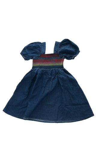 Puffed Sleeve Denim Dress