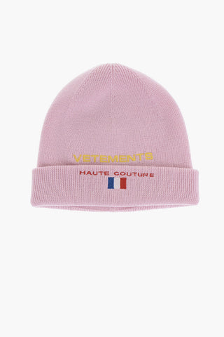 Wool Beanie with Embroidered Logo