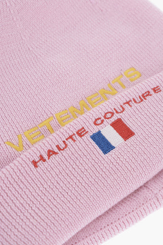 Wool Beanie with Embroidered Logo